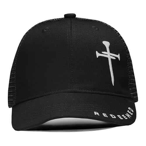Christian Hats for Men Women with Gift Box, Embroidered Three Nails Cross Baseball Caps, Adjustable Mesh Outdoor Hat