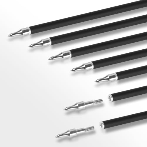 30 Inch Carbon Arrow Shafts with Removable Broadhead Tips - Spine 500, 7 Pack