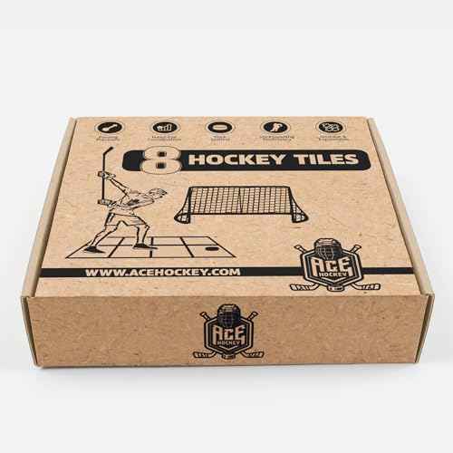 ACE HOCKEY Dryland Flooring Tiles for Hockey Training - 8-Pack Hockey Tiles (9.4 sqft) for Shooting, Passing, Stickhandling - Not Skateable Synthetic Ice Tiles for Hockey Practice