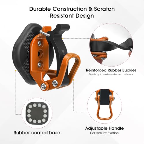 MagitcSee 4 Pack Magnetic Shovel Holders for Truck & RV, No-Drill Heavy Duty Tool Mount Orange