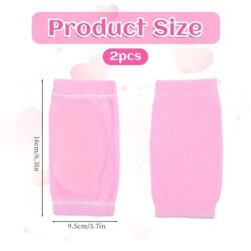 2 Pairs/4 Pcs Elbow Moisturizing Sleeve, Elastic Gel Elbow Pads for Women, Soft Sleeve Elbows Protector for Spa Moisturizing Dry Cracked Skin Care (Pink)