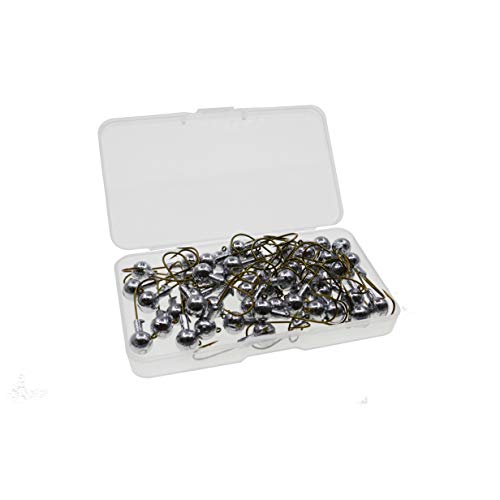 Unpainted Bronze Fishing Jig Heads with Hooks - 1/32oz 100 pcs - Temorah
