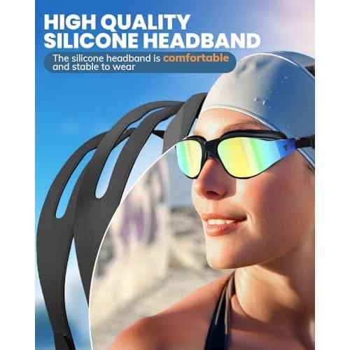Swimming Goggles 2 Pack, Professional Anti Fog No Leaking UV Protection Swim Goggles for Women Men Adult Youth