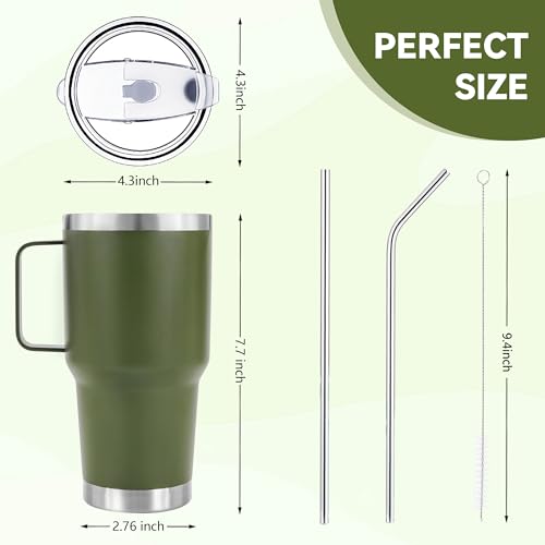 30 oz Insulated Travel Coffee Mug with Handle - Leakproof Tumbler