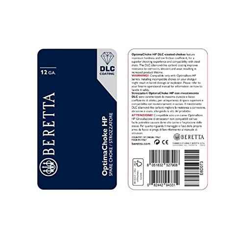 Beretta Optimachoke High Performance Extended 20mm 12Ga DLC Coating Stainless Steel Choke Tubes