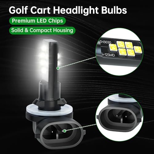 12V Golf Cart Headlight Bulb Pack of 2 for EZGO, Club Car 1999+ & Precedent 2004+