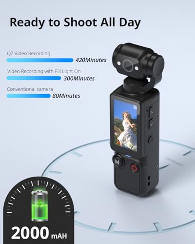 Black Vlogging Camera, Mini Handheld Camcorder for Travel & Selfies