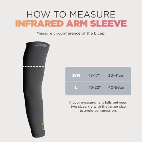 Infrared Arm Sleeve Large Charcoal Support for Men & Women