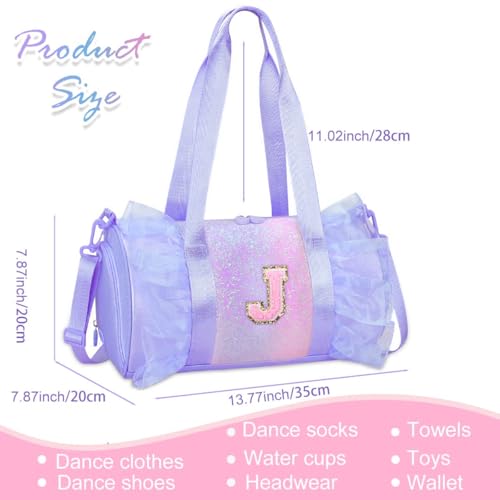 Kids Dance Bag with Monogram - Lightweight Water-Resistant School Backpack for Girls 3-6 Years