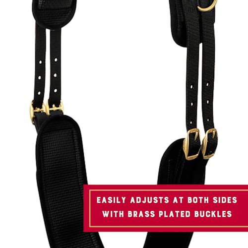 Adjustable Horse Surcingle with Shock-Absorbing Neoprene & Brass Buckles - Fits 68-72 Inches
