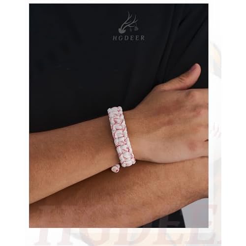 HGDEER Baseball Bracelet, Adjustable Braided, Baseball Basketball Gifts for Teens, Teams, Son, Grandson Brother