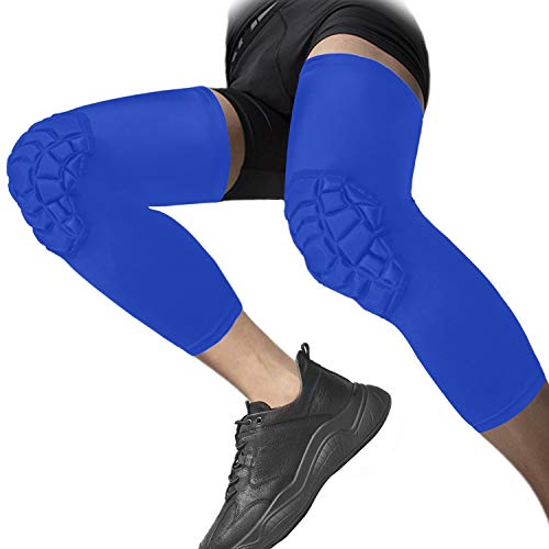Blue Knee Pads Compression Leg Sleeve for All Sports - 1 Pair, X-Small