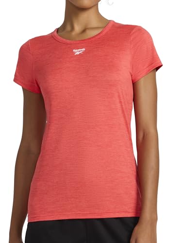 Reebok Women's Off The Charts Performance T-Shirt - Large Hibiscus Heather