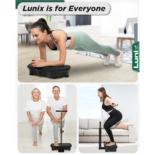 Lunix LX18 Vibration Plate Exercise Machine with Handles & Magnetic Acupoints, Power Platform for Lymphatic Drainage, Full Body Workout Home Fitness Equipment with Phone Holder