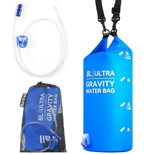 8L Portable Gravity Water Bag for Camping Hiking & Water Filtration