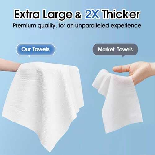 KIVORA Extra Thick Compressed Towels 40 Pack - Ultra Soft Travel Towels