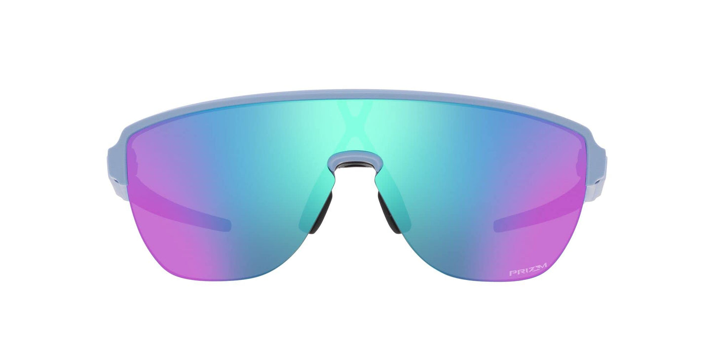 Oakley Mens OO9248A Corridor Low Bridge Fit Rectangular Sunglasses, Matte Stonewash/Prizm Sapphire, 42 mm