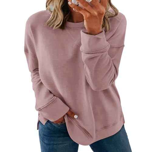 TAKEYAL Plus Size Sweatshirt for Women Oversized Casual Crew Neck Drop Shoulder Pullover Teen Girls Clothes