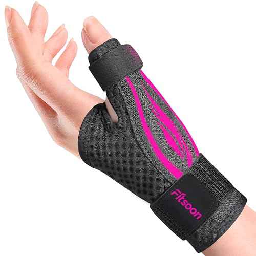 Thumb Wrist Brace | Upgraded Thumb Spica Splint Stabilizer Pain Relief Night Support for De Quervain¡¯ s Tenosynovitis Trigger Finger Arthritis Sprains | Breathable Fabric(S/M,Pink/Black)
