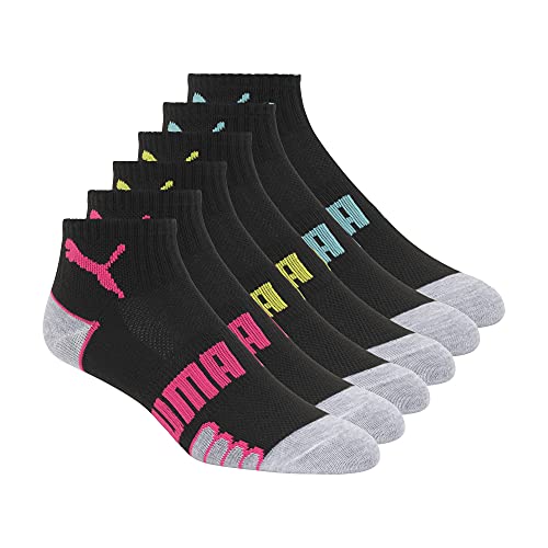 Women's 6 Pack Crew Socks with Arch Support and Cushioned Footbed