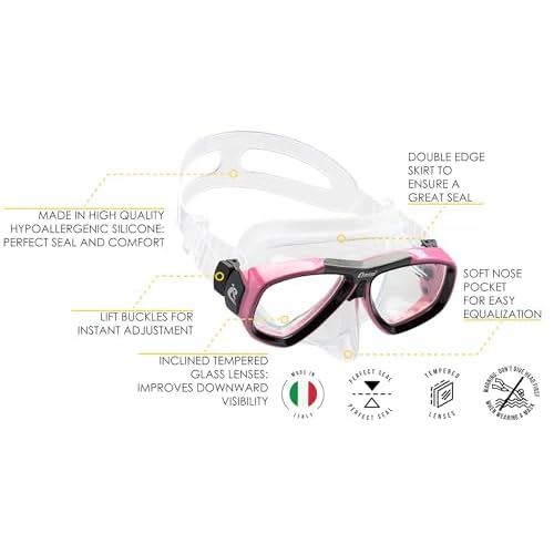 Cressi Adult Snorkel Kit- Lightweight Mask & Snorkel Combo for Snorkeling- Focus & Supernova Dry - Designed in Italy