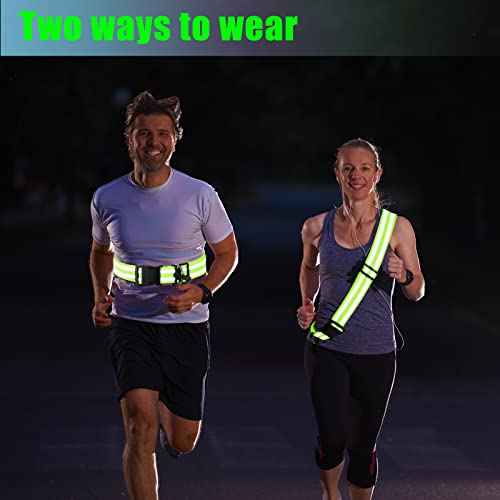 Saintrygo Reflective Sash Running Gear High Visibility Safety Reflective Jacket Adjustable Sash for Walking Cycling at Night