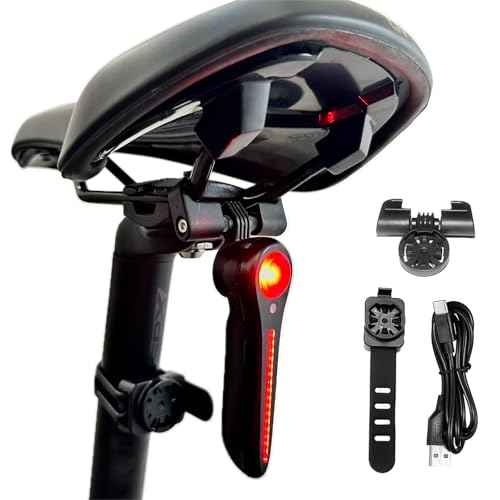 Bike Taillight - 6 Smart Modes Brake+Light+Movement Sensing - 100 Lumens Bicycle Rear Tail Light with Quick Release Brackets Set for Saddle & Seatpost,Tpye-C Rechargeable, IP65 Waterproof
