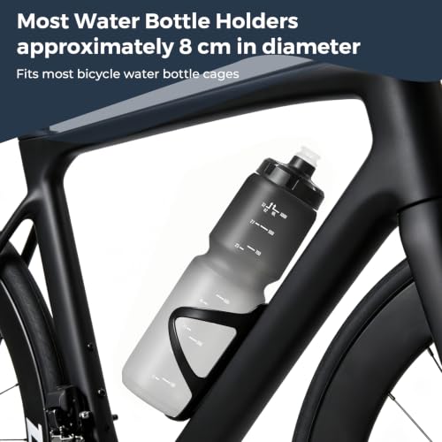 2 Pack 32oz Bike Water Bottles BPA-Free Reusable Sports Hydration Bottles - Black White & Black, 1L