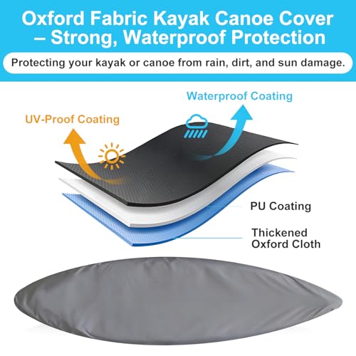 Kayak Cover Waterproof 11.8FT Camouflage UV Resistant Outdoor Storage