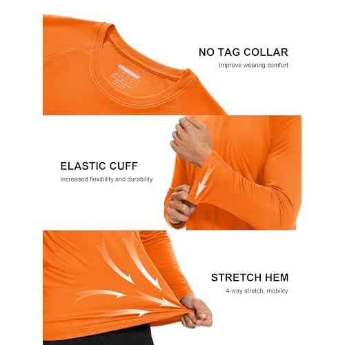 MAGCOMSEN Men's Long Sleeve Shirts UPF 50+ UV Sun Protection Athletic Shirts for Hiking Running Workout Rash Guard