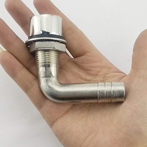 Marine Grade Stainless Steel Boat Fuel Vent - Universal 90° Flush Mount with Gasket (Style1)