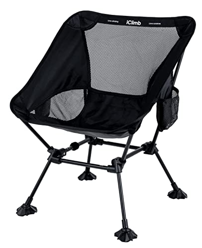 iClimb Ultralight Compact Folding Anti-Sinking Beach Chair Black - Variation of THIS listing