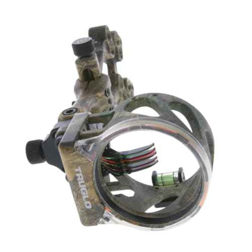 TRUGLO VEROS 5-Pin Durable Ultra-Bright Lightweight Micro-Adjustable Archery Hunting Bow Sight with Decreasing Diameter Pins Design & Large Circular Field of View - for Right & Left-Handed Shooters