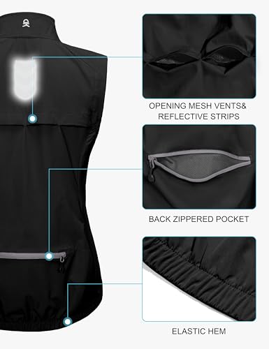 Little Donkey Andy Women's Lightweight Quick Dry Windproof Summer Vest Black Large