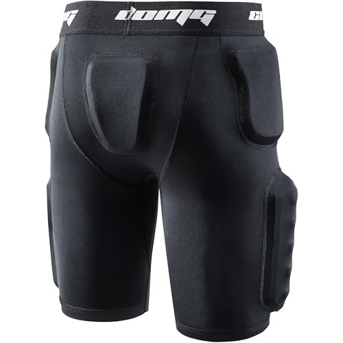 Youth Football Girdle with 5 Impact Pads Black Medium - Hip, Tailbone & Thigh Protection