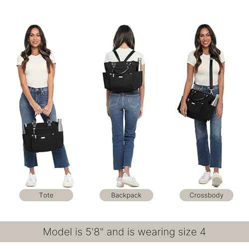 Baggallini Womens 3-in-1 Convertible Backpack, Black Hydrangea, One Size US