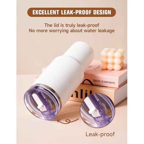 2 Pack Detachable ProTour Lid with Stanley, for Stanley Lids 40 oz Leakproof, 40oz Flip Straw Lid for Stanley, for Stanley No Spill 40 oz Tumbler Lids, Cup Accessories for Stanley (Clear and white)