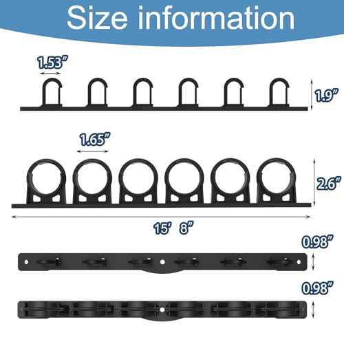 Aventik Fishing Rod Holder Wall Ceiling Mount - Black, Holds Up To 6 Poles - Variation Black / 1