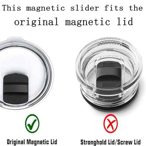 2 Pcs Magnetic Slider Replacement Block, Slider Lid Magnet for Yeti Lids 10 oz, 14oz, 16 oz, 20 oz, 26 oz, 30 oz (Black+Black)