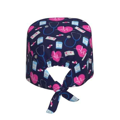 Working Cap Scrub Cap with Sweatband Adjustable Tie Back Hat for Women Nurse Dentist