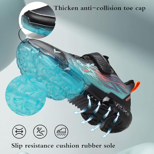 Kids Breathable Athletic Sneakers - Big Kid Black, Orange, Blue 5-8222qd