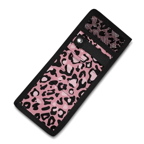 Leopard Print Pocket Protector for Lab Coat - Portable Nurse Organizer Bag (Leopard Print-Pink)