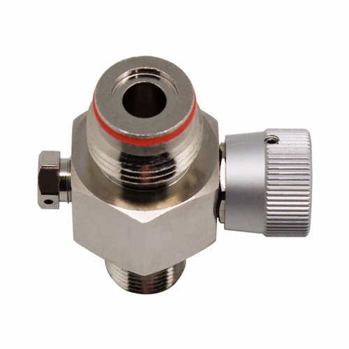 ZCTCL Paintball CO2 Cylinder Tank Valve Adapter with On/Off, Thread 5/8-18UNF,with 20Mpa Burst Disk Valve, Silver