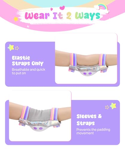 Girls Knee and Elbow Pads Set - Rainbow Rainbow Rainbow Small Kids Protection