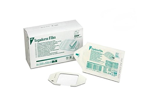 3M Tegaderm Transparent Adhesive Film Dressing 2-3/8 x 2-3/4 Inches Sterile Waterproof Box of 100