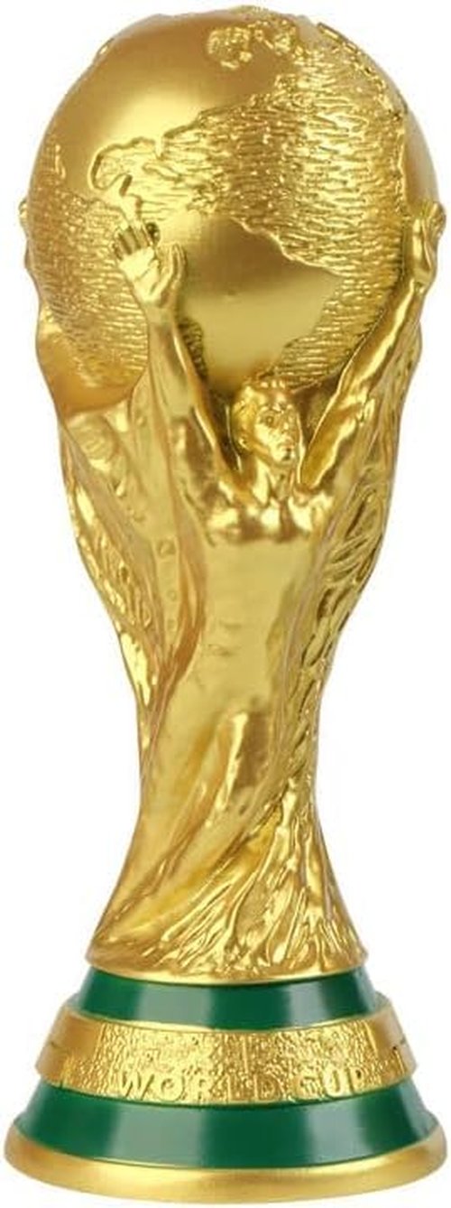 World Cup Trophy Replica, Gold Resin World Cup Trophy, Soccer Collectible Fan for Sports Fan, Desktop & Office Decor (10.6in)
