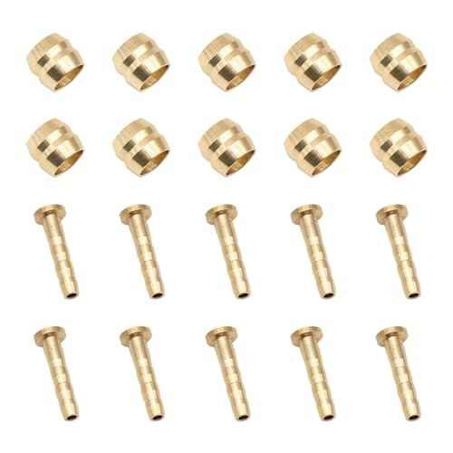 10 Set Bicycle Olives and Barbs Insert Brass Connecting Insert Hydraulic Disc Brake Hose Olive Connector Component Insert Replacement Compatible with Brake Hose (BH59)