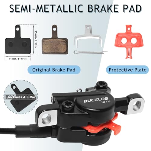 Mountain Bike Disc Brake Kit - Hydraulic Front+Rear with Aluminum Levers, 160mm Rotor, Universal IS/PM Adapter