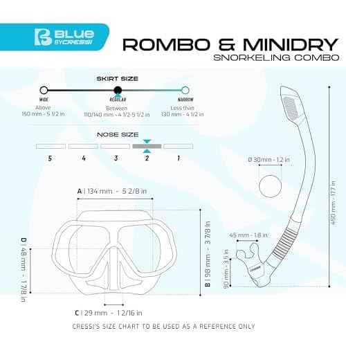 Cressi Kids Snorkeling Kit (Mask & Snorkel) for Children from 6 to 15 Years Old - Rombo & Mini Dry: Designed in Italy