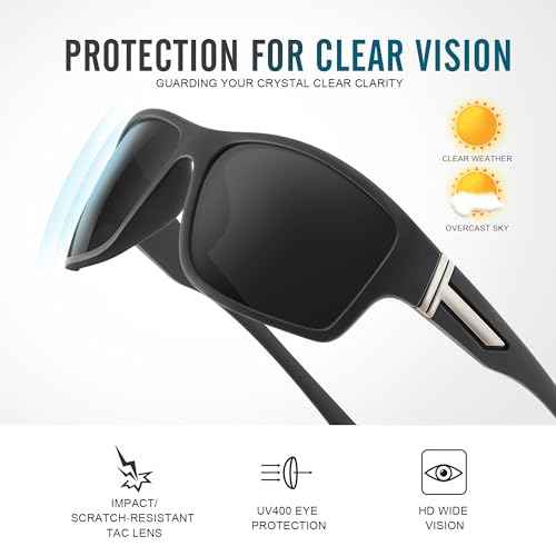 DEMIKOS 3 Pack Polarized Running Sunglasses Men:Wrap Around Sports Sun Glasses for Womens Sunglasses for Fishing